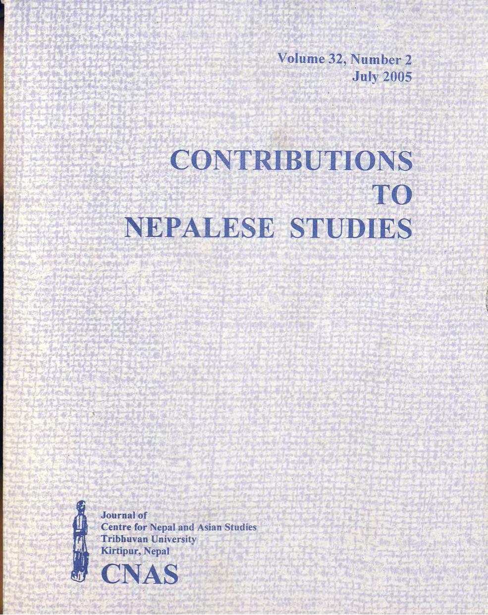 Contributions To Nepalese Studies: Volume 32-02